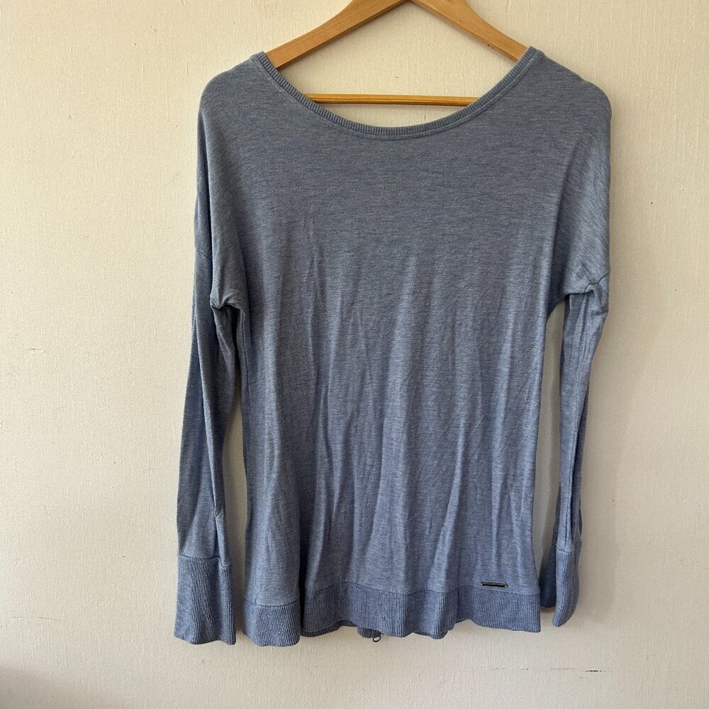 Mondetta Long Sleeve‎ Top Womens Medium Rear Zip Lightweight Sweatshirt Blue